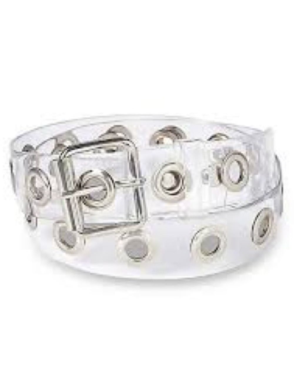 🦋Y2K Skater Boy🦋 Clear Grommet Belt with Classic Silver Hardware